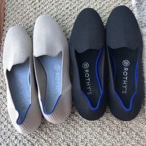 Rothy's  Black and Cream Loafers